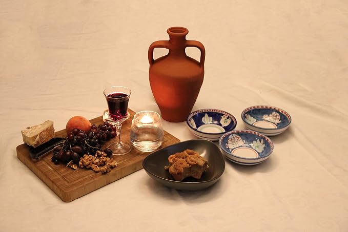 Terracotta Double Handled Amphora Water Jug, Clay Pitcher, Wine Carafe, Home Decor Vase, Pottery Jar, Traditional Kitchen Gift, Fit for DIY!