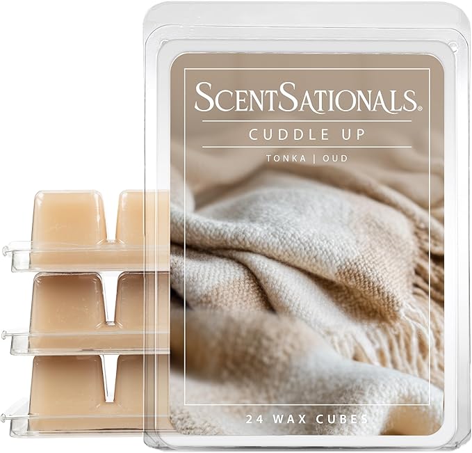 ScentSationals Cuddle Up Scented Wax Melts - Tonka & Oud Scents, 10oz (24 Cubes)