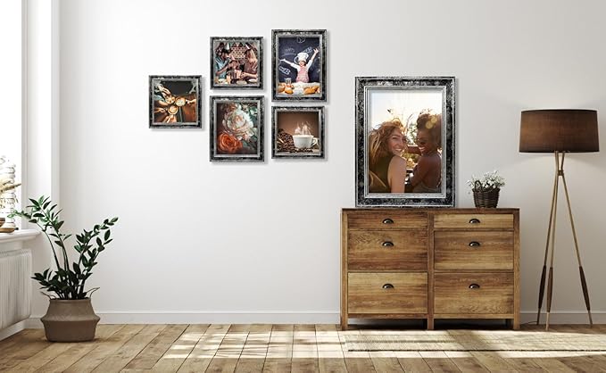 10x10 Picture Frame set of 2-Vintage Frames with Real Glass - Antique Style Frames for Wall - Ornate Frame for Classic Black Office or Home Decor Display Family Friends Wedding Gift