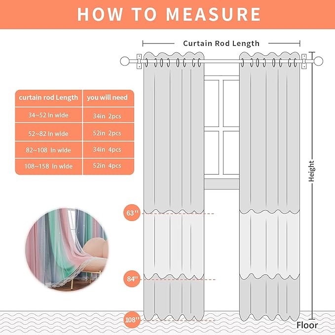 XiDi Pink Grey Green Girls Curtains for Bedroom Rainbow Blackout Short Curtains for Kitchen Cafe Window Room Darkening Kids Childs Nurser Room Wall Decor 45 inches Long 52 inches Wide 2 Panels Set
