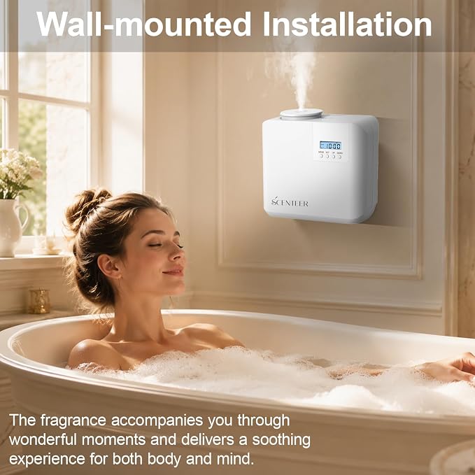 2026 Upgraded HVAC Scent Diffuser Machine Kit, Cover 5000 Sq.Ft, Wi-Fi Control, Scent Air Machine for Home,Waterless Cold Air Aromatherapy Essential Oil Hotel Fragrance Diffuser for Large Room - White