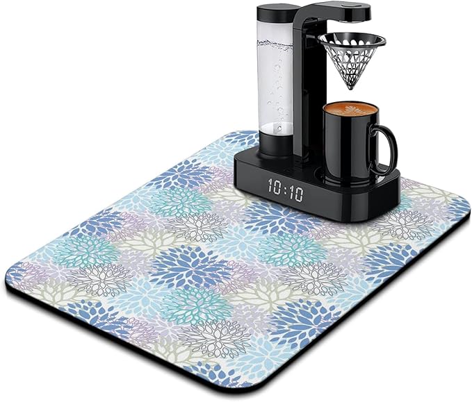 Fun Coffee Mat 24inx18in,Coffee Bar Mat for Countertops,Absorbent Hide Stain Anti-Slip Coffee Bar Accessories Fit Under Coffee Machine Mat,dish Drying Mats for Kitchen