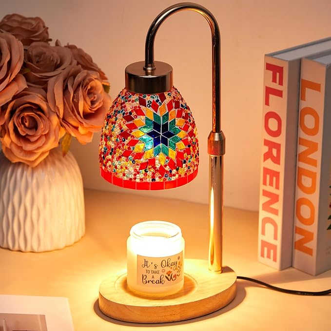 Baquler Turkish Candle Warmer Lamp with Timer Electric Dimmable Candle Warmer Turkish Table Lamp Adjustable Height Moroccan Decor Lighting for Women Mom Birthday Gifts Bedroom Home Office Decor