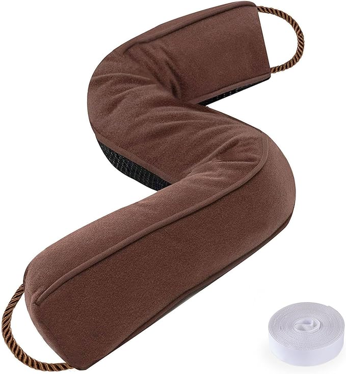 Sunolga Door Draft Stopper Blocks Hot and Cold Air with Removable Washable Cover for Bottom of Door, All-Season Seal for Noise, Light, Dust, Door Sweep for Gaps Up to 3", Home Essentials, 38", Brown
