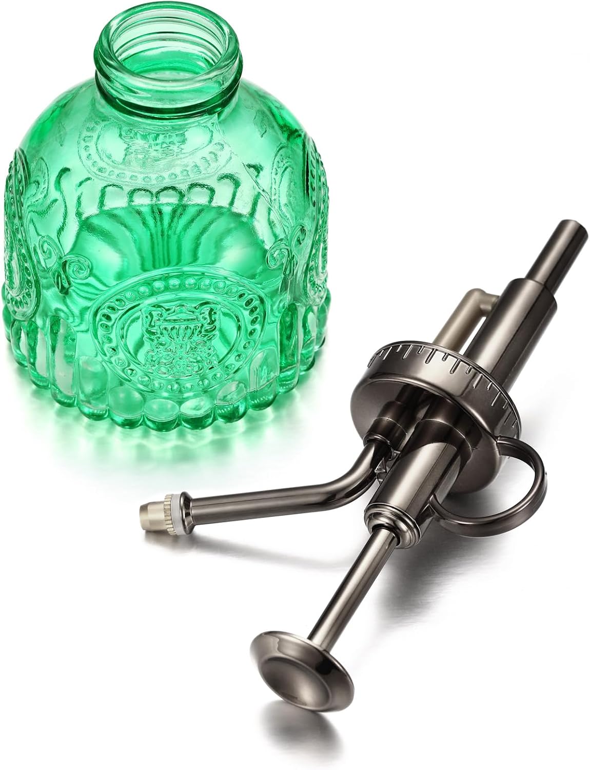 Glass Plant Mister Spray Bottle, Vintage Plant Spritzer Watering Can, Succulent Watering Bottle with Top Pump, Small Plant Sprayer Mister for Indoor Outdoor House Plant - Green