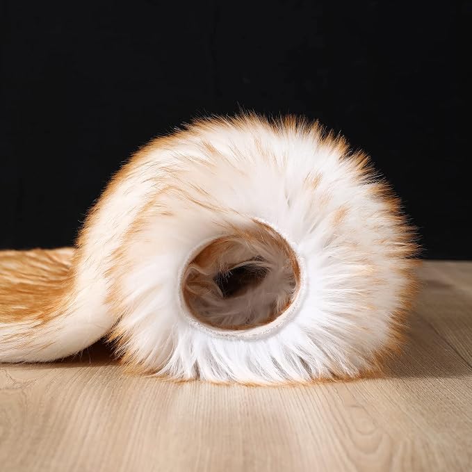 Faux Fur Sheepskin Runner Rug White Yellow 2x6 ft Ultra Soft Shaggy Plush Fluffy Fuzzy Area Carpet Decorative Chair Cover Floor Mat for Bedroom Sofa Living Room Bedside