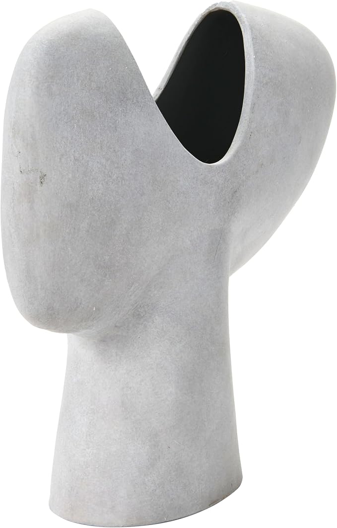 Bloomingville Modern Terracotta Abstract Vase, Grey