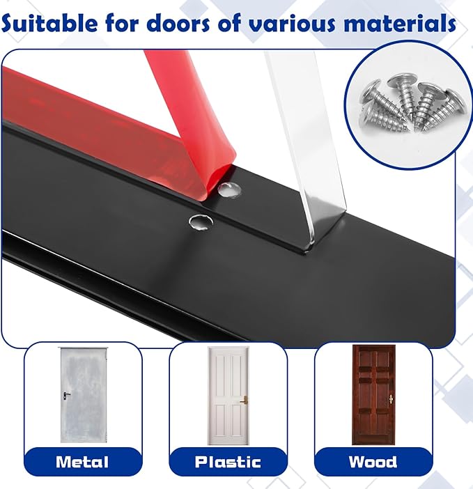Gisafai 4 Pcs 36'' Metal Door Draft Stopper, Aluminum Door Sweep Mouse Stopper Mice Seal Strip, Noise Blocker Sweep for Keep Rodents Pests Out, Enhanced Weather Sealing, Easy to Install (Black)