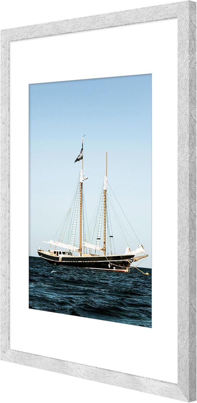 Picrit 12x16 Picture Frame Set of 12, Display 8.5x11 with Mat or 12x16 without Mat, Photo Frames for Wall Mounting Display, SILVER
