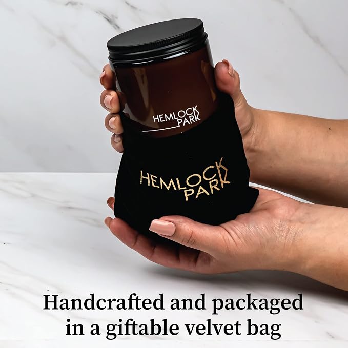 Hemlock Park Blue Sage Apothecary Scented Candle | Crackling Wood Wick, Botanical Fragrance & Coconut Apricot Wax | Up to 60 Hour Burn Time | 8 oz | Made in USA