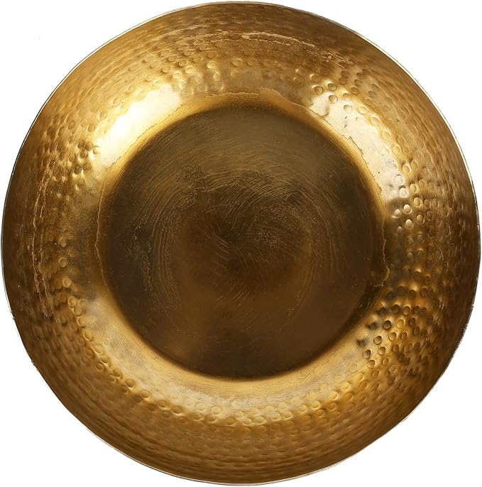 MyGift Black Metal Hammered Decorative Bowl for Home Decor with Gold Interior, Art Deco Style Centerpiece Table Decoration and Coffee Table Decor - Handcrafted in India (Dia 7.6 inches)