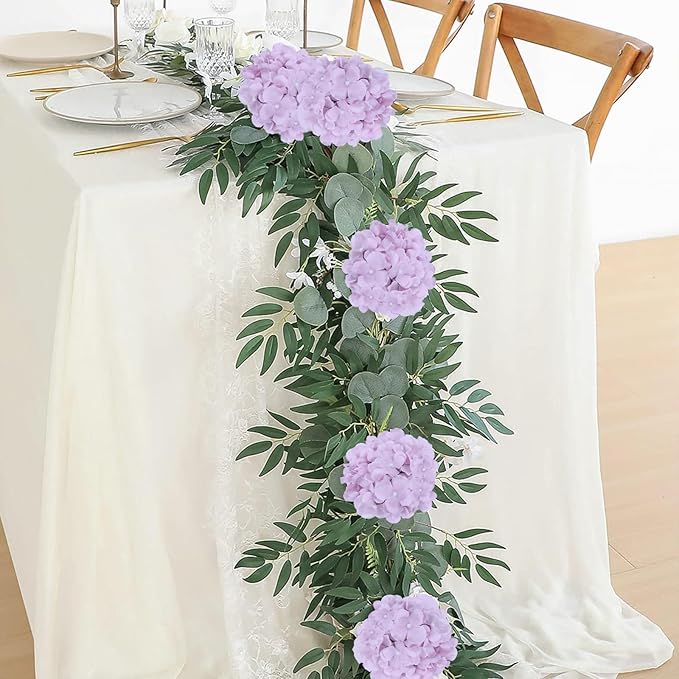 AVIVIHO 10pcs Fake Flowers Lavender Hydrangea Artificial Flowers Bulk (Not Squished, No Steaming Need) Silk Flowers with Stems for Wedding Decor,Home,Baby Shower,Table Centerpieces Decoration
