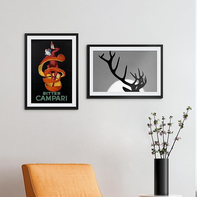 upsimples 13x19 Picture Frame, Display Pictures 11x17 with Mat or 13 x 19 Without, Wall Hanging Poster Frames, Black, 1 Pack