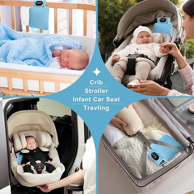 Baby Vibrating Soother,Baby Patter for Sleep,Rechargeable Baby Sleep Soother Pad with 3 Vibration Modes & 90M Timer - Portable Vibration Mattress for Crib, Bassinet, and Travel Stroller