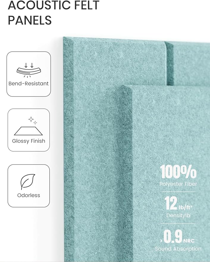 Large Felt Bulletin Board 36"x24" Cork Board Alternative - 6 Pack with 40 Safe Removable Adhesive Tabs, Cork Boards for Walls for Home Office Classroom Pin Board-Teal Blue