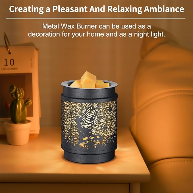 kobodon Wax Melt Warmer Metal Wax Warmer for Scented Wax Electric Fragrance Candle Oil Burner 2 in 1 Wax Melts as Gifts for Moms Grandma Women Girls(Flower Fairy)