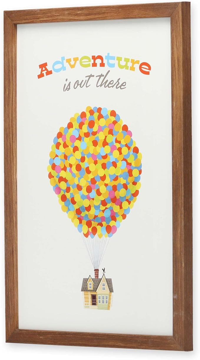 Disney Pixar Up Adventure is Out There Framed Wood Wall Decor - Cute Up Movie Wall Art With Inspiring Quote