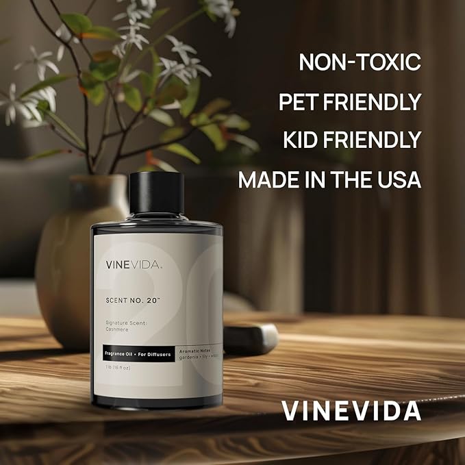 VINEVIDA [16 Fl Oz] Cashmere Fragrance Oil for Cold Air Diffusers, Essential Oils for Diffuser Oil Refill & Air Freshener Room Spray