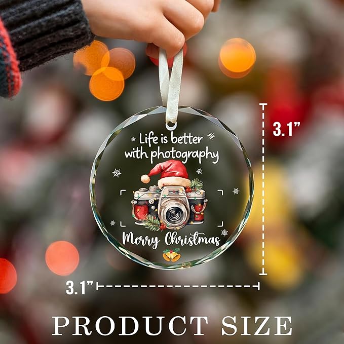 Photography Ornament – Camera Christmas Ornament, Photography Christmas Ornament, Camera Ornaments for Christmas Tree, Gifts for Photography Enthusiast, Camera Christmas Tree Ornament