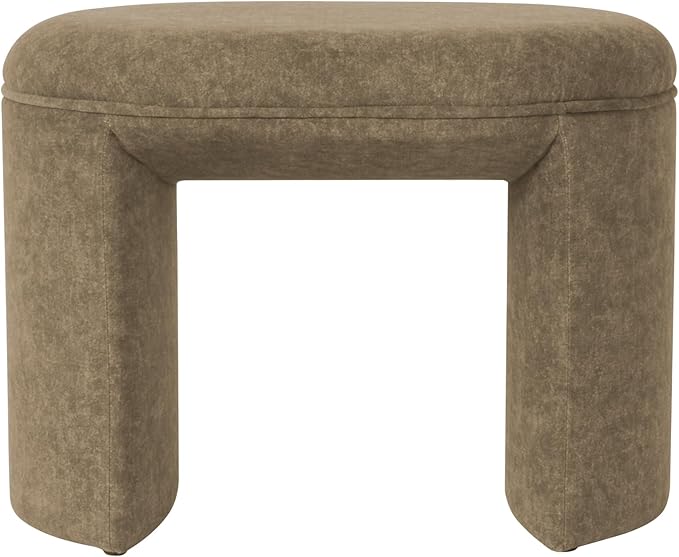 HomePop Quinn Modern Ottoman|Homepop Home Décor|Ottoman for Living Room & Bedroom - Mocha Velvet