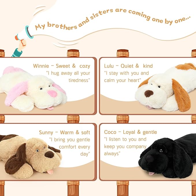MorisMos Giant Dog Stuffed Animals, 51inch Large Stuffed Dog Plush Soft Big Pillow Gifts for Kids,Girls, Boys, Pink