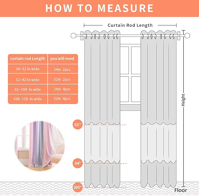 XiDi Blackout Curtains for Girls Bedroom, 63 inches Length 2 Panels Set Kids Room Decro Unicorn Princess Theme Home Decor Grey/Pink/Purple, W34 X L63 2 Panels