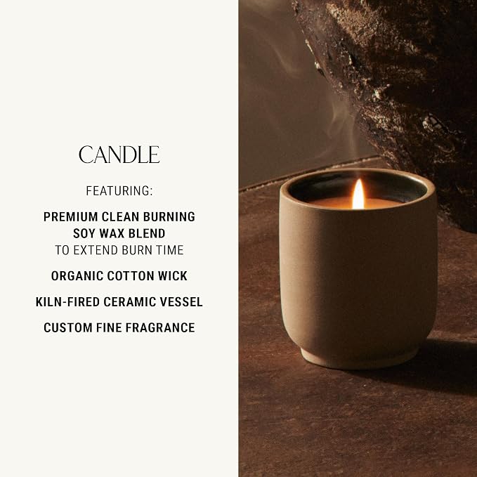 Homecourt by Courteney Cox Luxury Scented Candle, Cocomoi, 8 oz | 60-Hour Burn Time, Soy Wax Blend & Organic Cotton Wick, Kiln-Fired Reusable Ceramic Vessel