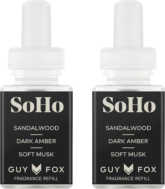 Pura & GUY FOX Home Scent Refill - Smart Home Air Diffuser - Long-Lasting Luxury Fragrance per Refill - Household & Apartment Essential - Clean Diffuser Fragrance - 2 Pack, SoHo