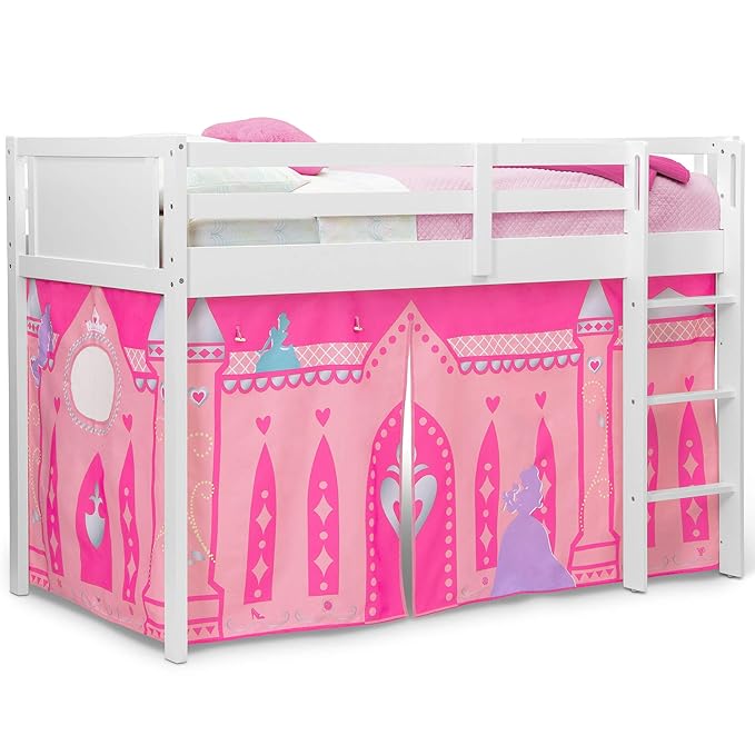 Disney Princess Loft Bed Tent - Curtain Set for Low Twin LoftBed (Bed Sold Separately) by Delta Children (Pack of 10)
