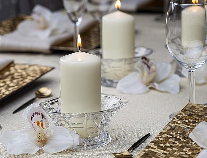 BOLSIUS 12 Ivory Pillar Candles Set - Unscented 43 Hour Long Lasting Candles - 2.7 x 5-inch Dripless Clean Burning Smokeless Dinner Candle - Perfect for Weddings Parties and Special Occasions