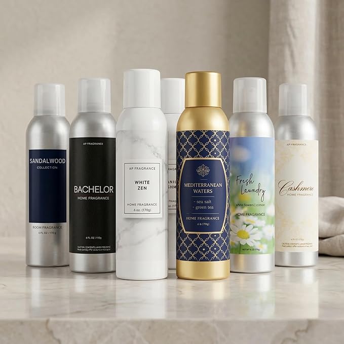Room Fragrance Air Freshener Spray Concentrated Bathroom, Kitchen, Car, or Office Deodorizer, U.S.- Made by AP Fragrance (White Zen)