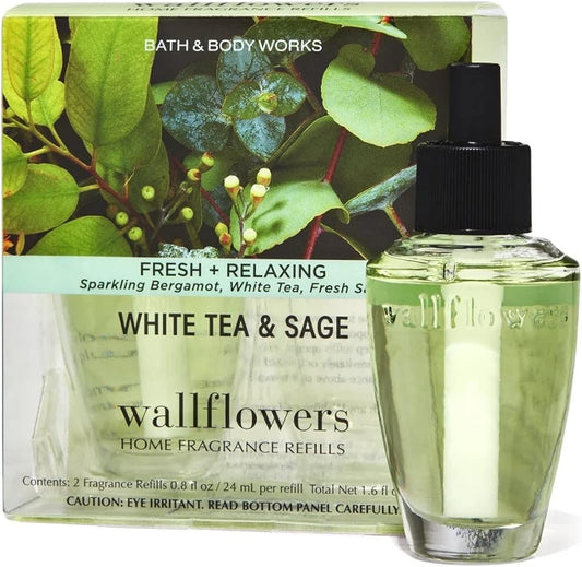 Wallflowers Bath Body Works Fragrance Refill Bulb 2 Pack White Tea & Sage