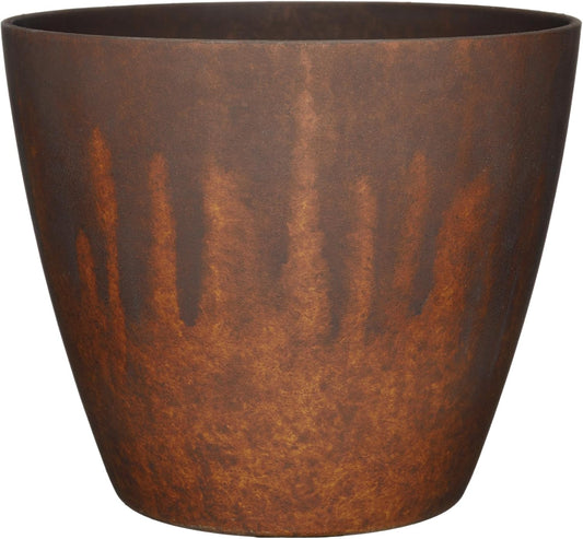 Classic Home and Garden Vogue Planter Pots w/Pottery Quality Finish - Modern Indoor & Outdoor Flower Pots - UV-Resistant Porch Planters - Decorative Pot for Flowers & Herbs (8” Burnished Rust)