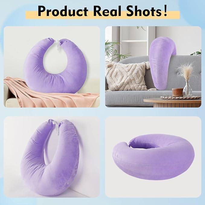 vamorry Gaming Pillow Arm Support Pillow for Bed & Sofa: Ergonomic U-Shaped Lap Pillow with Elbow Rest for Adults & Kids - Reduces Arm Pain & Fatigue During Gaming, Reading, Working & Crocheting