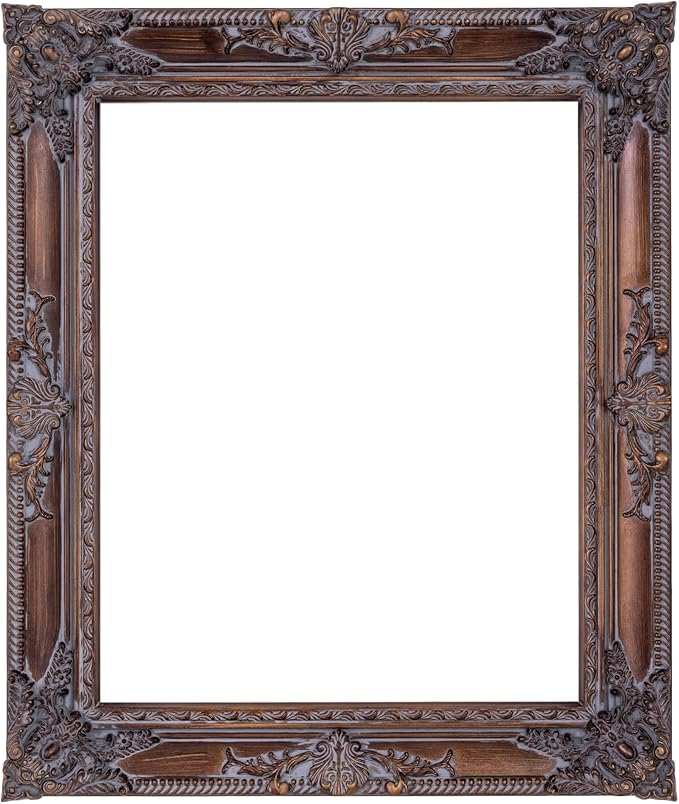ArtXO Ornate Wooden Brown Gold 16x20 Picture frames, Picture Frame for Photo Frame,Canvas Frames,Art Panels Frame,Paintings,Artwork,Corner Ornaments Gold Frames,16x20 Frame without Acrylic Glass and Backing