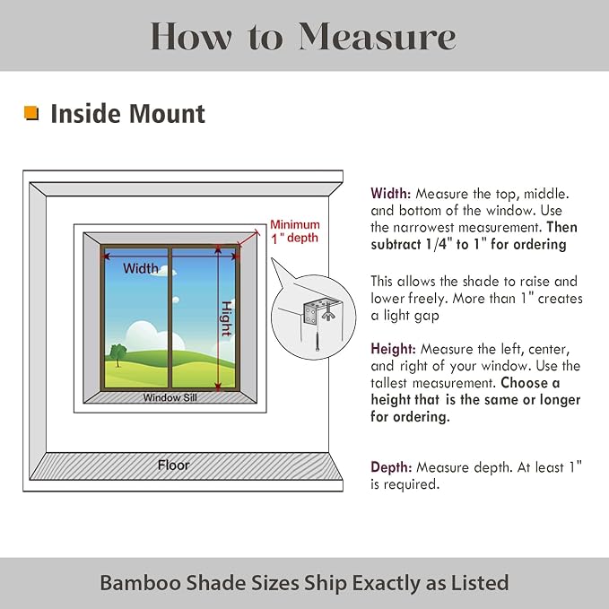 LETAU Cordless Wood Window Shades Blinds, Bamboo Sheer Light Filtering Woven Roman Shades, Walnut Beige, 30" W x 48" L