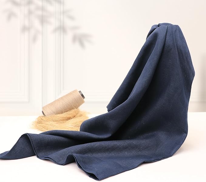 Linen Pillow Cases Standard Size Set of 2,100% French Linen Pillowcase Soft Breathable Envelope Pillow Cover Home Decor Gift for Women(Dark Blue,20x26)