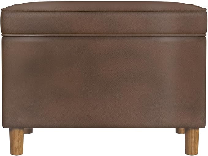 Spatial Order 24" Dinah Collection Storage Ottoman - Brown Faux Leather