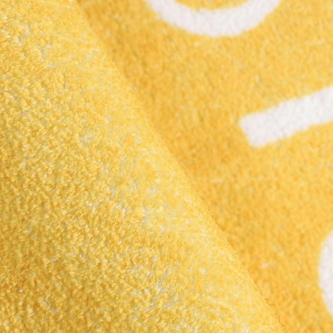 Topotdor Round Kids Play Rug Alphabet Nursery Area Rug Extra Large Soft Crawling Play Mat for Children Toddlers Bedroom (63 inch, Yellow)