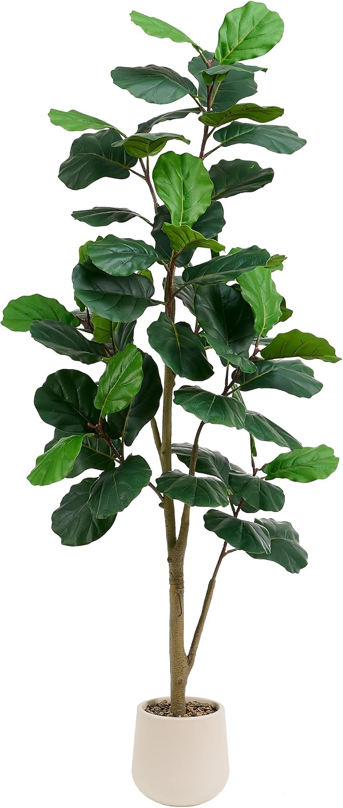 Artificial Fiddle Leaf Fig Tree 7FT, Large Realistic Faux Ficus Lyrata Plant with Pot Large Faux Plant for Indoor Outdoor Home, Office, Living Room, Bathroom Decor