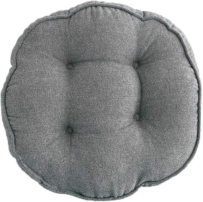 vctops Soft Chair Pads 18 inch Diameter Super Comfy Thicken Solid Color Round Seat Cushion for Kitchen Dining Room Office Chairs (Grey,18" x 18")