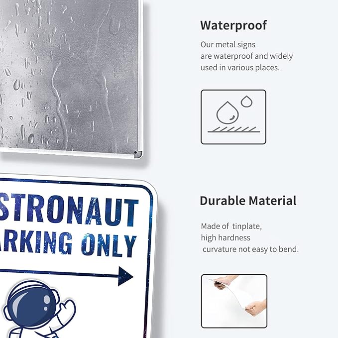Outer Space Room Wall Decor For Kids Astronaut Decorations For Boys Space Themed Bedroom Decor For Boy Metal Tin Sign Space Decoration Space Theme Signs Birthday Party Gifts For Girls Bathroom Decor Space Wall Tapestry Planet Posters Girl Galaxy Sticke...