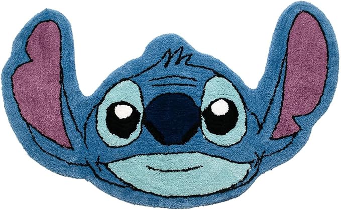 Jay Franco Disney Lilo and Stitch Plush Blue Fluffy Accent Rug - 4 x 2 ft Area Rug for Kids Bedroom or Living Room Decor
