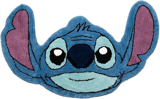 Jay Franco Disney Lilo and Stitch Plush Blue Fluffy Accent Rug - 4 x 2 ft Area Rug for Kids Bedroom or Living Room Decor