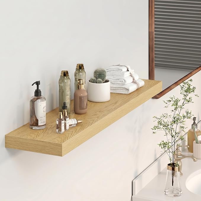 Heimlove Floating Shelves for Wall Set of 2,9.3" Deep Wall Shelves,39.4" W x 9.3" D x 1.5" H,Oak