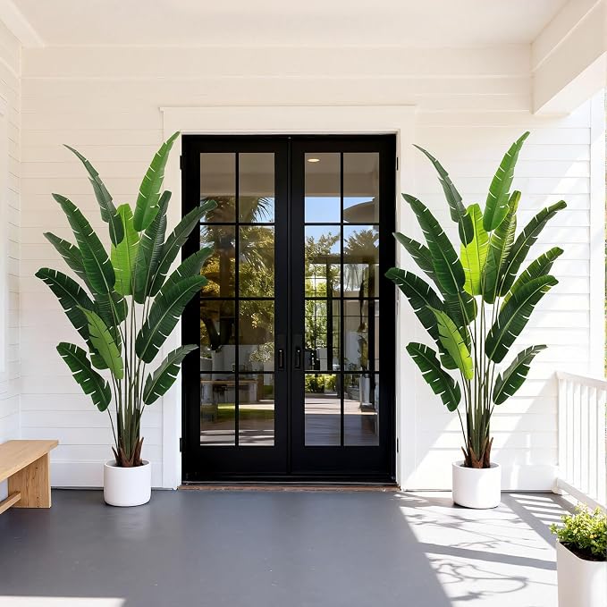YEPDIN 7 FT Artificial Bird of Paradise Plants Decoration Large Fake Tree | Fake Banana Leaf Plant Decor Large Faux trees Realistic Indoor Outdoor Tall Floor Plants for Living Room, Office Decor
