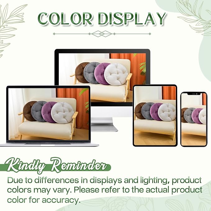 1 MIDDLE ONE Floor Pillow Set of 2, Memory Foam Meditation Cushion, Floor Cushions for Adults Sitting, Large Round Seat Cushions for Yoga, Living Room, 20x20 Inch (Round | Off-White)