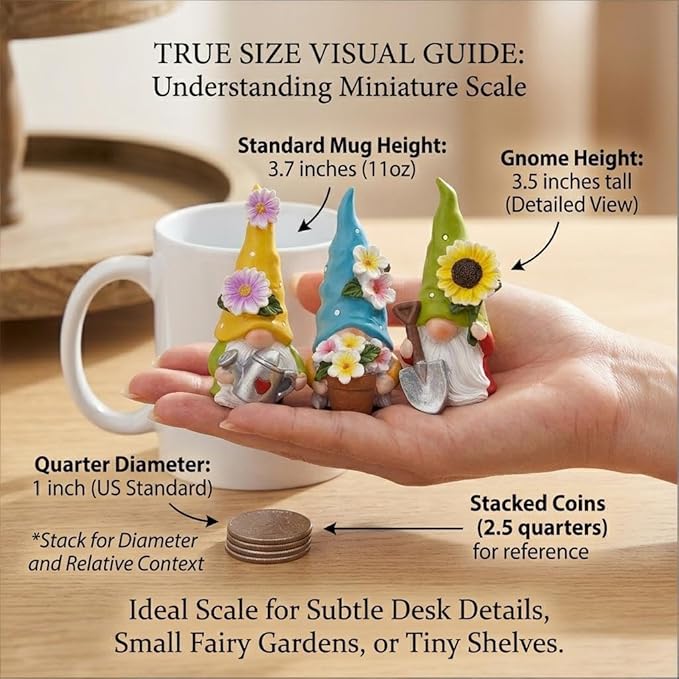 Hodao Spring Decorations for Home - Colorful Garden Gnomes Figurines with Flowers & Tools – Spring Summer Indoor Decor for Table, Lawn, Window Sill – Gift for Garden Lovers
