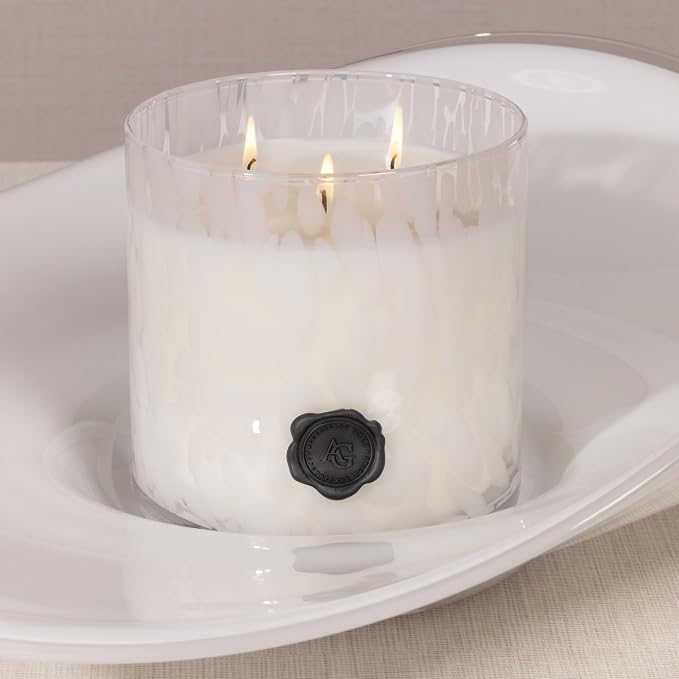 Zodax Apothecary Guild Scented Opal Glass Jar Candle- 50 oz/3-Wick - Gardenia