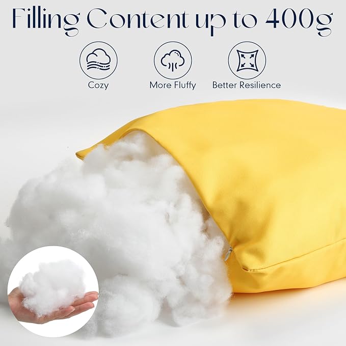 Colingmill 4 Set Waterproof Colorful Outdoor Throw Pillow Covers with 4 Pillow Inserts 18 x 18 Inch Picnic Decorative Waterproof Throw Cushion for Home Sofa Couch Patio